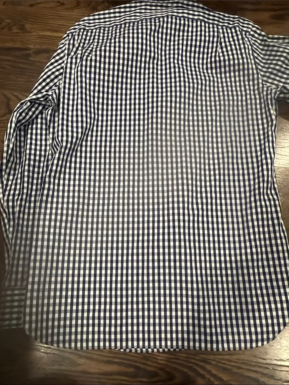 J. Crew Navy and White Gingham Dress Shirt